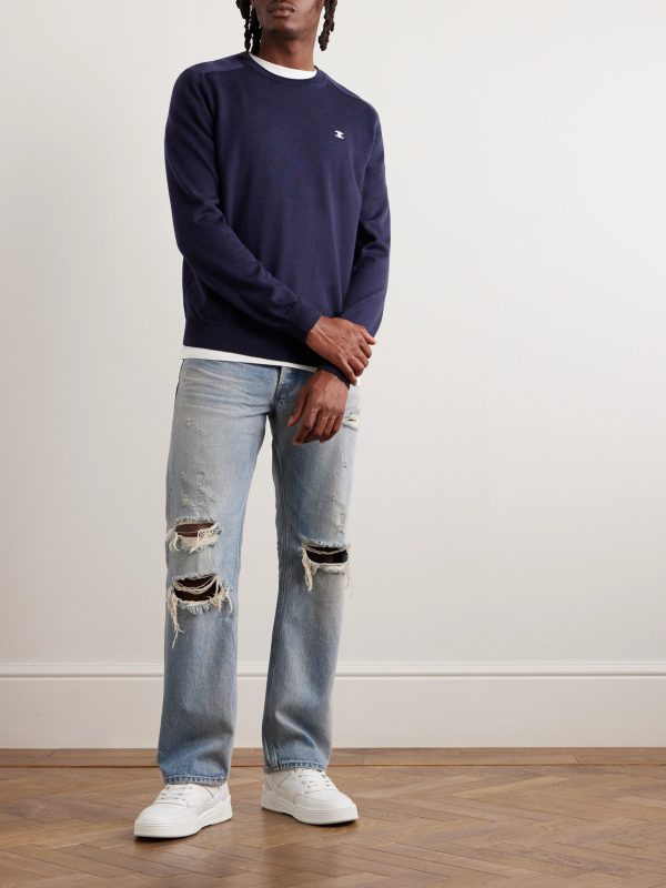 Logo-Embroidered Wool Sweater - OU Logo-Embroidered Wool Sweater - OU