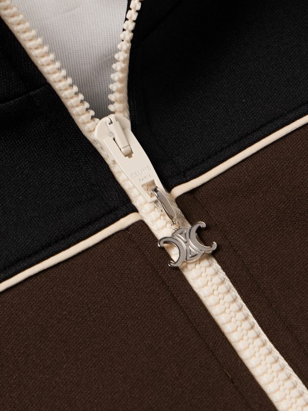 Triomphe Logo-Embroidered Colour-Block Jersey Track Jacket - CU Triomphe Logo-Embroidered Colour-Block Jersey Track Jacket - CU