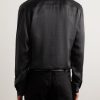Slim-Fit Printed Silk Shirt - BK Slim-Fit Printed Silk Shirt - BK