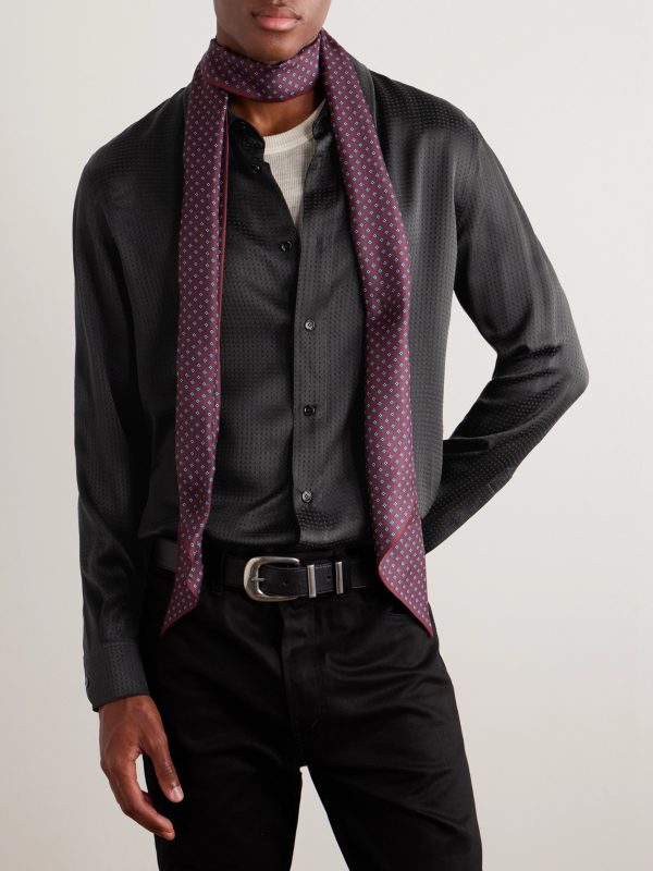 Slim-Fit Printed Silk Shirt - FR Slim-Fit Printed Silk Shirt - FR