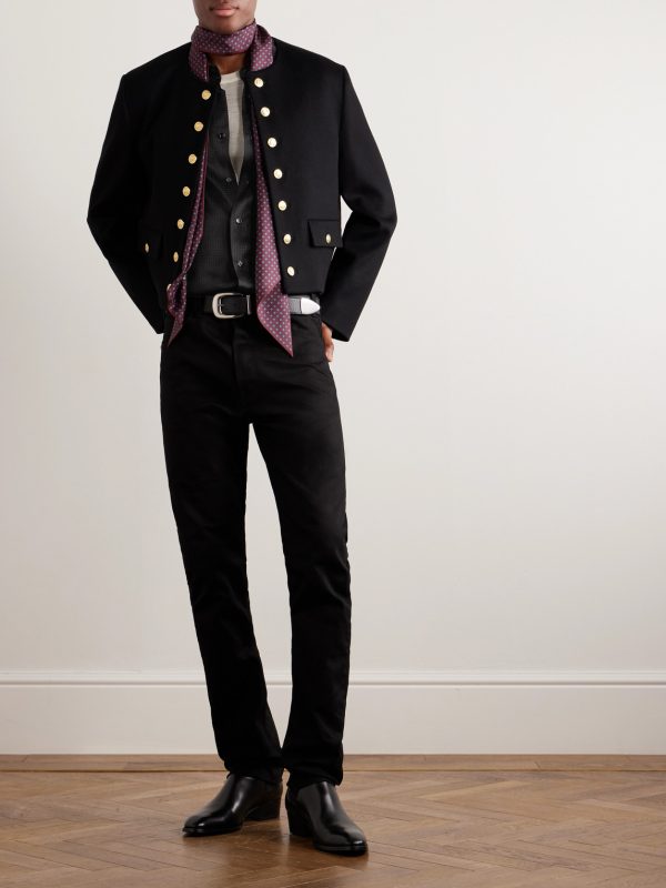 Slim-Fit Printed Silk Shirt - OU Slim-Fit Printed Silk Shirt - OU