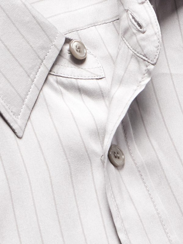 Slim-Fit Striped Silk Shirt - CU Slim-Fit Striped Silk Shirt - CU