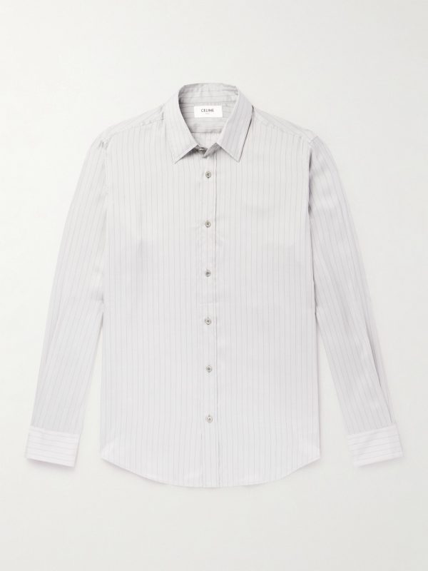 Slim-Fit Striped Silk Shirt Slim-Fit Striped Silk Shirt