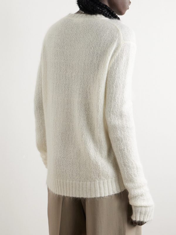 + Brushed Mohair-Blend Sweater - BK + Brushed Mohair-Blend Sweater - BK
