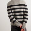 Logo-Embroidered Striped Wool Sweater - BK Logo-Embroidered Striped Wool Sweater - BK