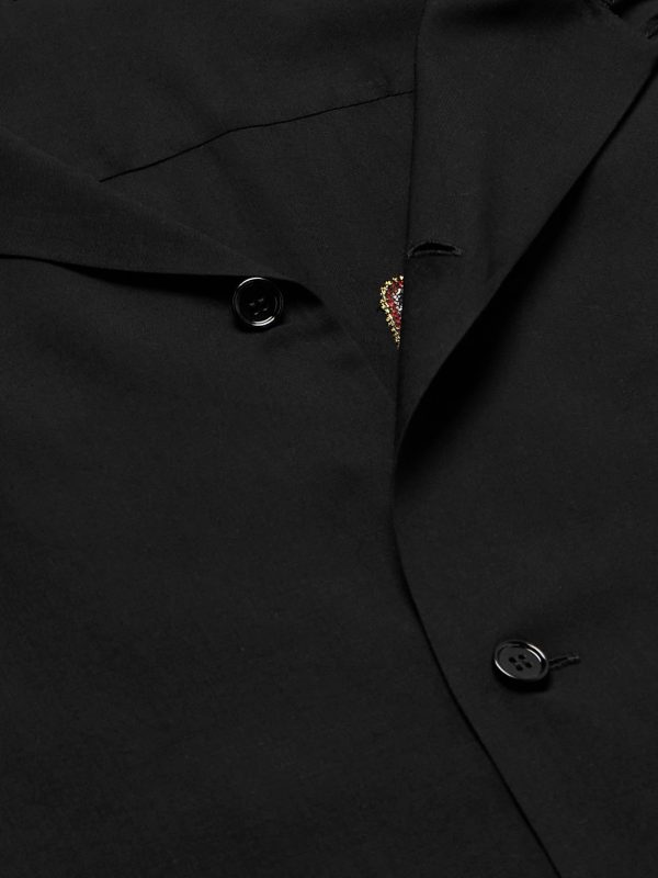 Convertible-Collar Logo-Appliquéd Matte-Satin Shirt - CU