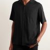 Convertible-Collar Logo-Appliquéd Matte-Satin Shirt - FR