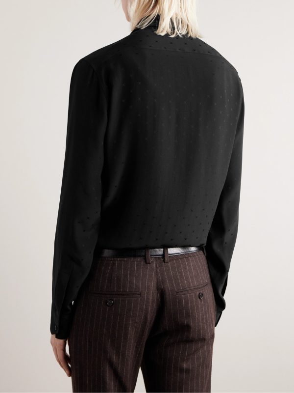 Silk-Satin Jacquard Shirt - BK