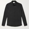 Silk-Satin Jacquard Shirt