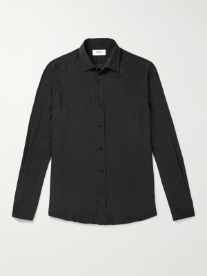 Silk-Satin Jacquard Shirt Silk-Satin Jacquard Shirt
