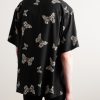 Convertible-Collar Printed Woven Shirt - BK Convertible-Collar Printed Woven Shirt - BK