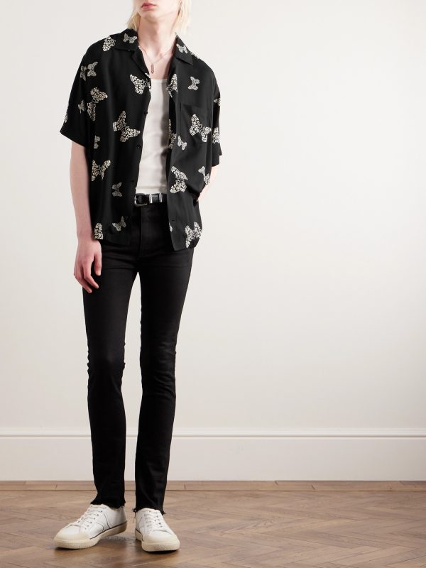Convertible-Collar Printed Woven Shirt - OU Convertible-Collar Printed Woven Shirt - OU