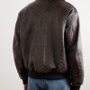 Logo-Debossed Leather Jacket - BK Logo-Debossed Leather Jacket - BK