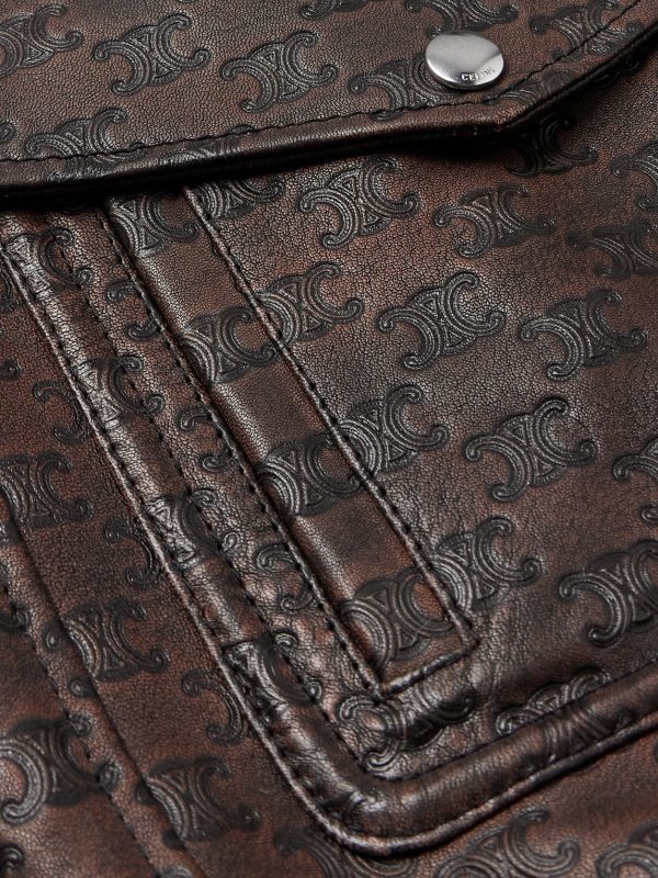 Logo-Debossed Leather Jacket - E1 Logo-Debossed Leather Jacket - E1