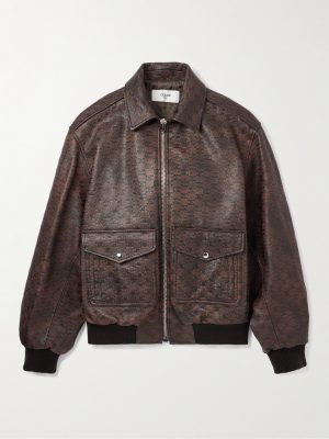 Logo-Debossed Leather Jacket Logo-Debossed Leather Jacket