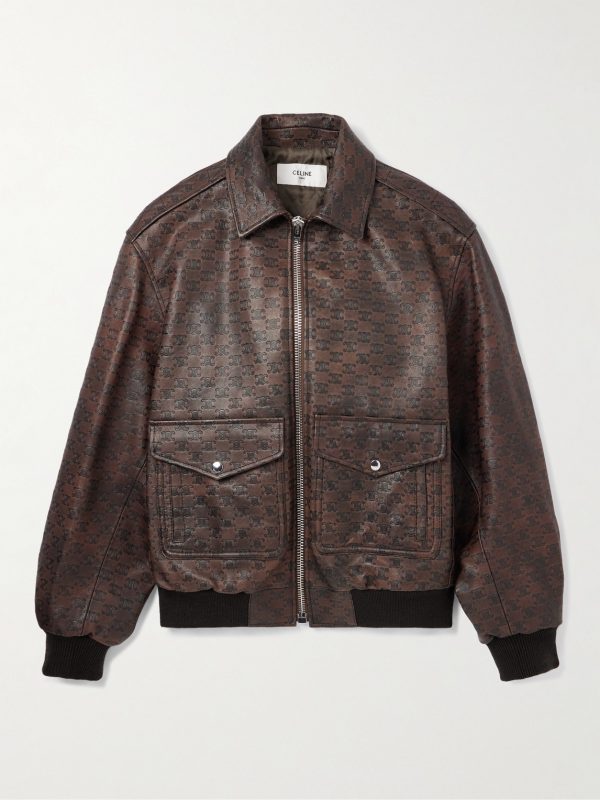 Logo-Debossed Leather Jacket Logo-Debossed Leather Jacket