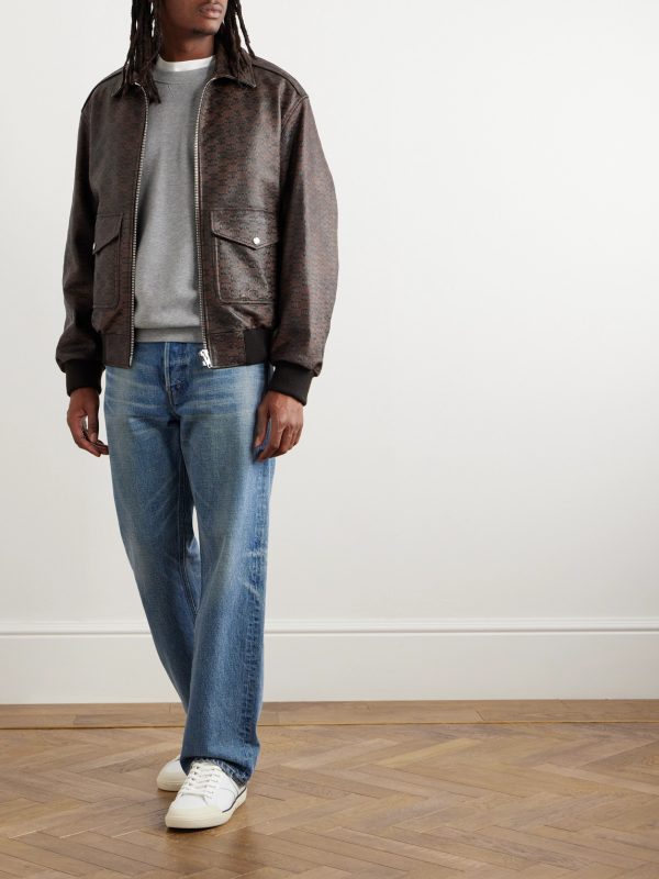 Logo-Debossed Leather Jacket - OU Logo-Debossed Leather Jacket - OU