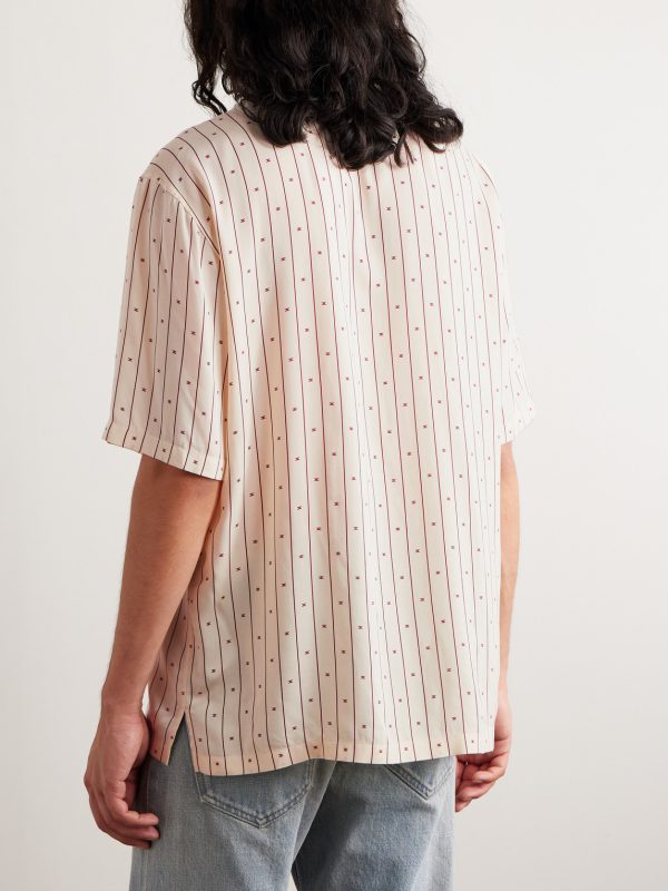 Convertible-Collar Printed Woven Shirt - BK Convertible-Collar Printed Woven Shirt - BK