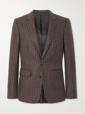Slim-Fit Pinstriped Wool Suit Jacket Slim-Fit Pinstriped Wool Suit Jacket