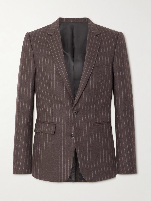 Slim-Fit Pinstriped Wool Suit Jacket Slim-Fit Pinstriped Wool Suit Jacket