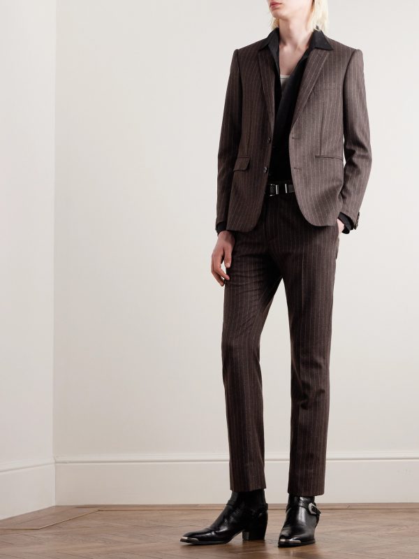 Slim-Fit Pinstriped Wool Suit Jacket - OU Slim-Fit Pinstriped Wool Suit Jacket - OU