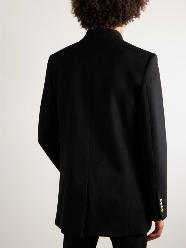 Double-Breasted Virgin Wool Coat - BK Double-Breasted Virgin Wool Coat - BK