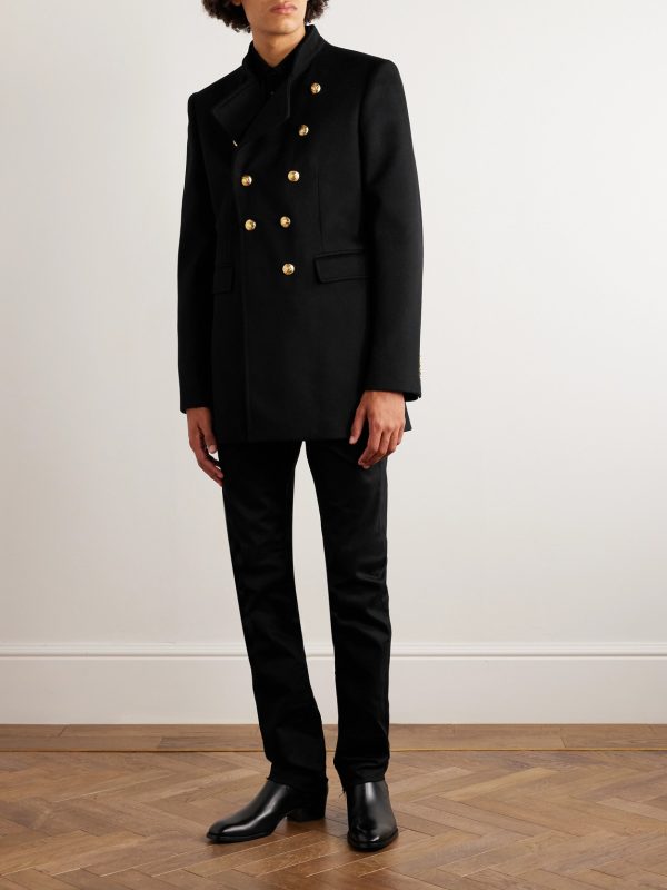 Double-Breasted Virgin Wool Coat - OU Double-Breasted Virgin Wool Coat - OU