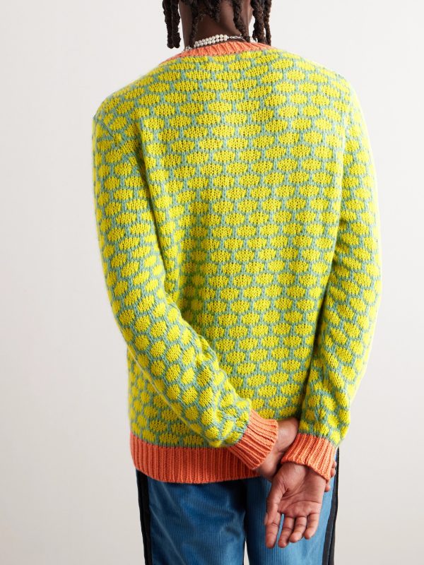 Brick Jacquard-Knit Cashmere Sweater - BK Brick Jacquard-Knit Cashmere Sweater - BK