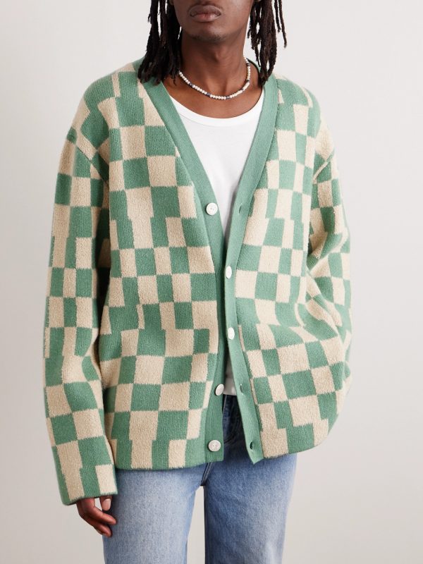 Appliquéd Checked Cashmere-Blend Cardigan - FR