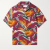 Camp-Collar Printed Linen and Cotton-Blend Shirt Camp-Collar Printed Linen and Cotton-Blend Shirt