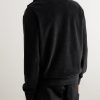 Ribbed Cotton-Blend Chenille and Quilted Shell Down Zip-Up Cardigan - BK