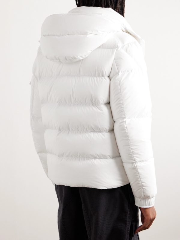 Vezere Logo-Appliquéd Quilted Nylon Hooded Down Jacket - BK