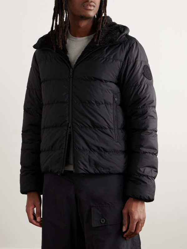 Tejat Reversible Logo-Appliquéd Corduroy and Shell Hooded Down Jacket - E2 Tejat Reversible Logo-Appliquéd Corduroy and Shell Hooded Down Jacket - E2