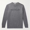 Logo-Embroidered Wool-Blend Felt Sweatshirt