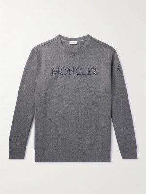Logo-Embroidered Wool-Blend Felt Sweatshirt Logo-Embroidered Wool-Blend Felt Sweatshirt