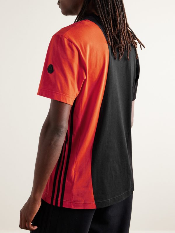 + adidas Originals Logo-Appliquéd Panelled Cotton-Piqué and Jersey T-Shirt - BK