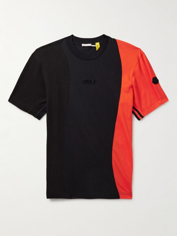 + adidas Originals Logo-Appliquéd Panelled Cotton-Piqué and Jersey T-Shirt