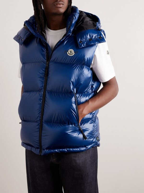 7 Moncler FRGMT Hiroshi Fujiwara Marsh Quilted Shell Hooded Down Gilet - FR