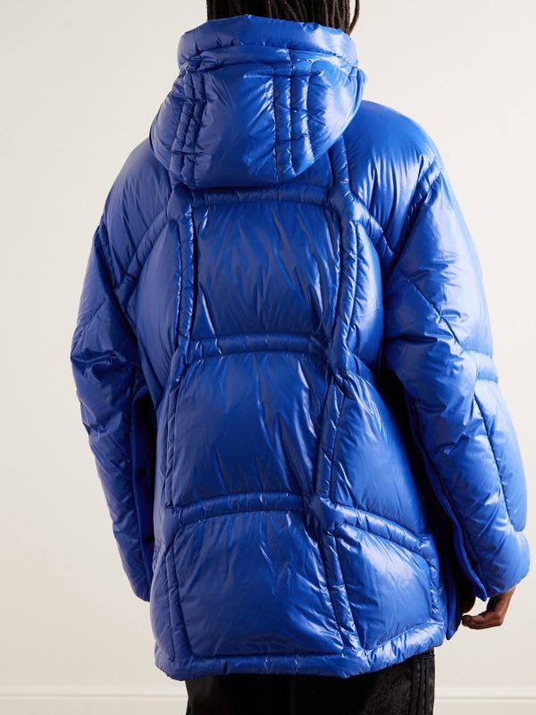 + adidas Originals Chambery Canvas-Trimmed Quilted Glossed-Shell Hooded Down Jacket - BK