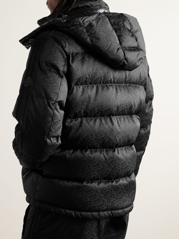 + adidas Originals Alpbach Quilted Logo-Jacquard Shell Hooded Down Jacket - BK + adidas Originals Alpbach Quilted Logo-Jacquard Shell Hooded Down Jacket - BK