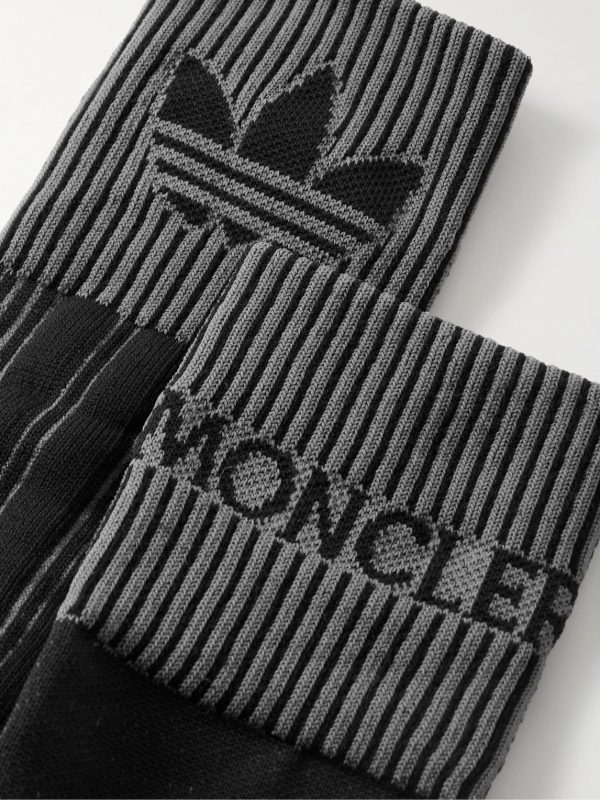 + adidas Originals Logo-Jacquard Ribbed Recycled Stretch-Knit Socks - CU + adidas Originals Logo-Jacquard Ribbed Recycled Stretch-Knit Socks - CU