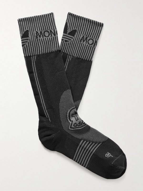 + adidas Originals Logo-Jacquard Ribbed Recycled Stretch-Knit Socks + adidas Originals Logo-Jacquard Ribbed Recycled Stretch-Knit Socks