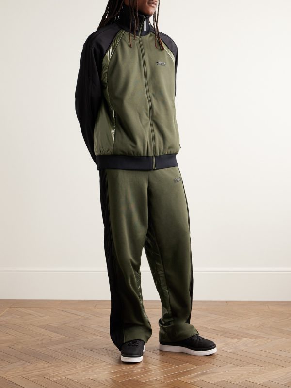 + adidas Originals Logo-Appliquéd Glossed Shell-Trimmed Tech-Jersey Track Jacket - OU + adidas Originals Logo-Appliquéd Glossed Shell-Trimmed Tech-Jersey Track Jacket - OU