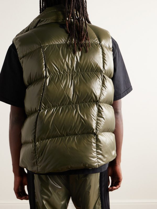 + adidas Originals Bozon Tech Jersey-Trimmed Quilted Glossed-Shell Down Gilet - BK