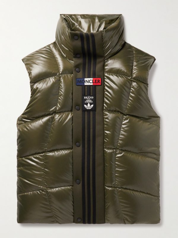 + adidas Originals Bozon Tech Jersey-Trimmed Quilted Glossed-Shell Down Gilet