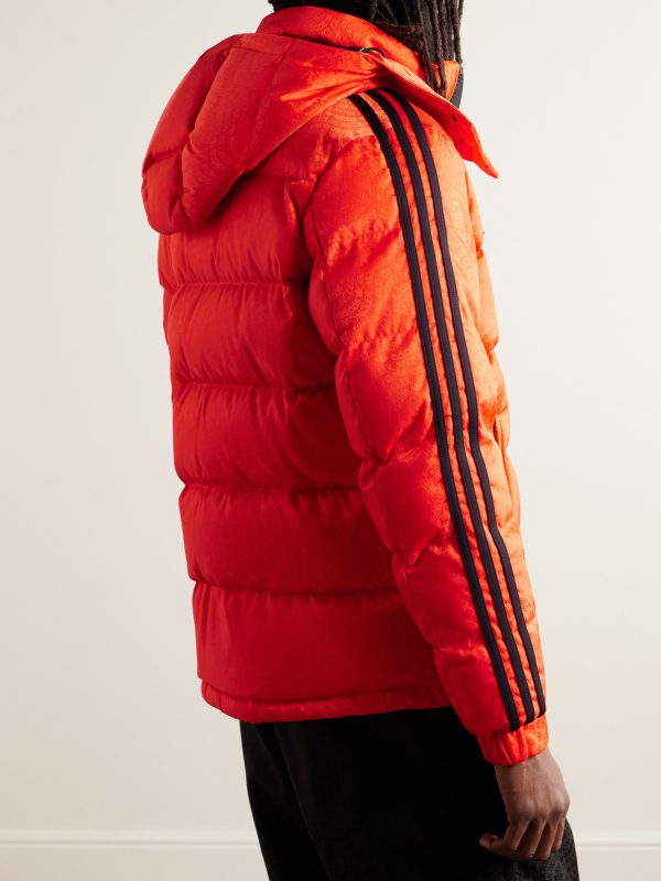 + adidas Originals Alpbach Quilted Logo-Jacquard Shell Hooded Down Jacket - BK