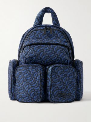 + adidas Originals Logo-Print Leather-Trimmed Padded Shell Backpack