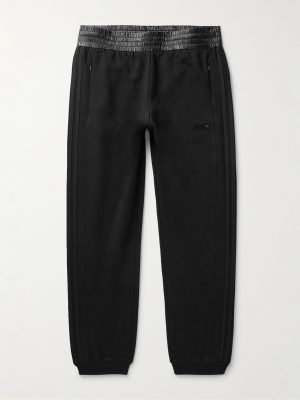 + adidas Originals Tapered Shell-Trimmed Cotton-Jersey Sweatpants + adidas Originals Tapered Shell-Trimmed Cotton-Jersey Sweatpants