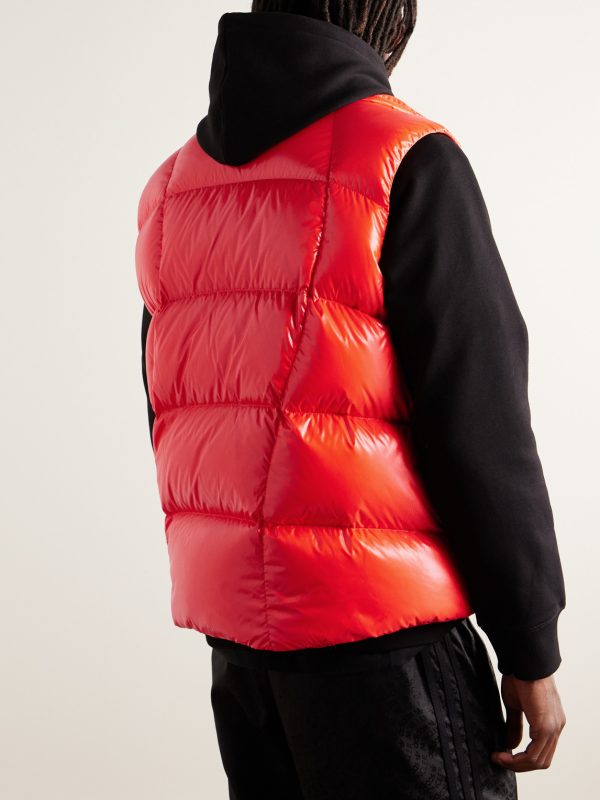 + adidas Originals Bozon Tech Jersey-Trimmed Quilted Glossed-Shell Down Gilet - BK + adidas Originals Bozon Tech Jersey-Trimmed Quilted Glossed-Shell Down Gilet - BK