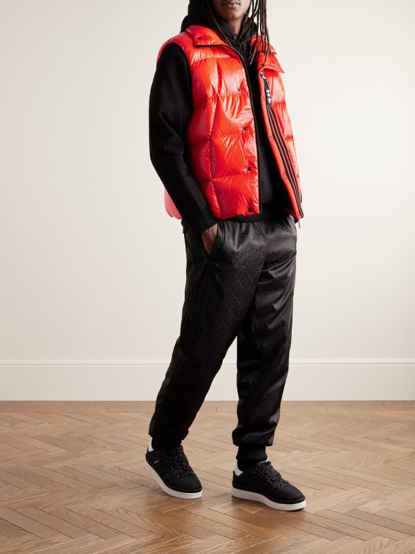 + adidas Originals Bozon Tech Jersey-Trimmed Quilted Glossed-Shell Down Gilet - OU + adidas Originals Bozon Tech Jersey-Trimmed Quilted Glossed-Shell Down Gilet - OU